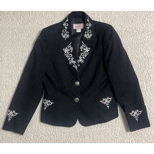 Vintage Panhandle Slim Embroidered Blazer Jacket Size 12 Floral Western Ranch